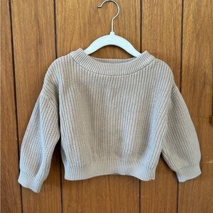 Colored Organics Kid’s Cozy Beige Knit Sweater